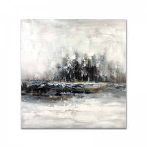 Gorąca sprzedaż abstrakcyjna grafikana płótnie Modren czarno-białe ręcznie robione obrazy olejne do dekoracji ściennych